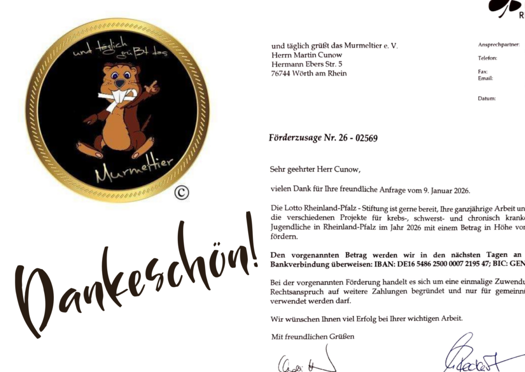 Danke von Herzen an die Lotto Stiftung Rheinland-Pfalz